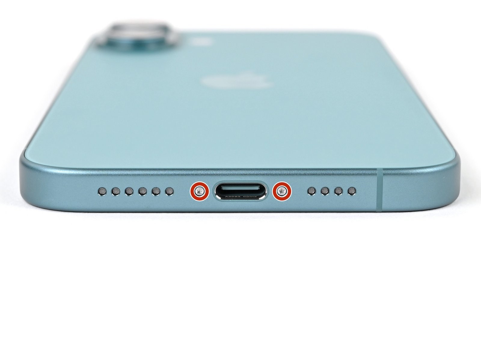 iPhone 16 Plus — Remove the pentalobe screws (logo-free)