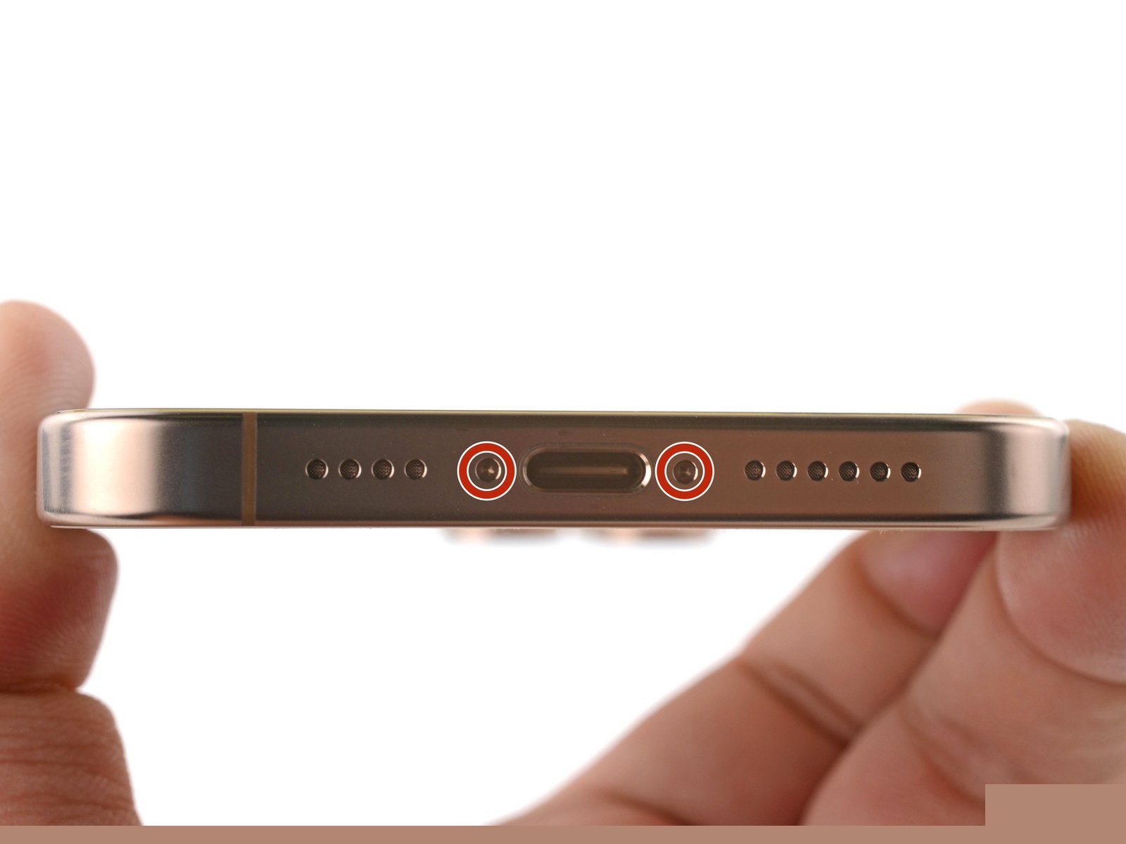 iPhone 16 Pro Max — Remove the pentalobe screws (logo-free)