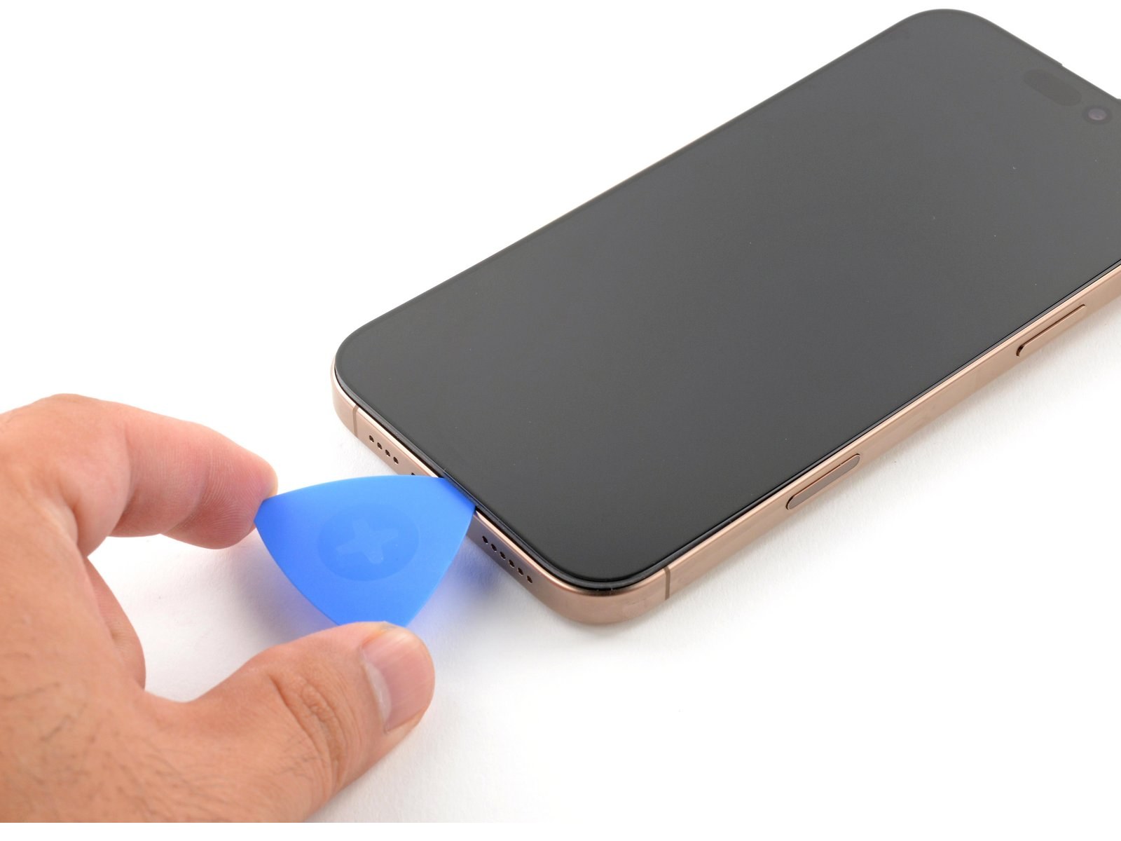 iPhone 16 Pro Max — Slice the bottom edge adhesive (logo-free)