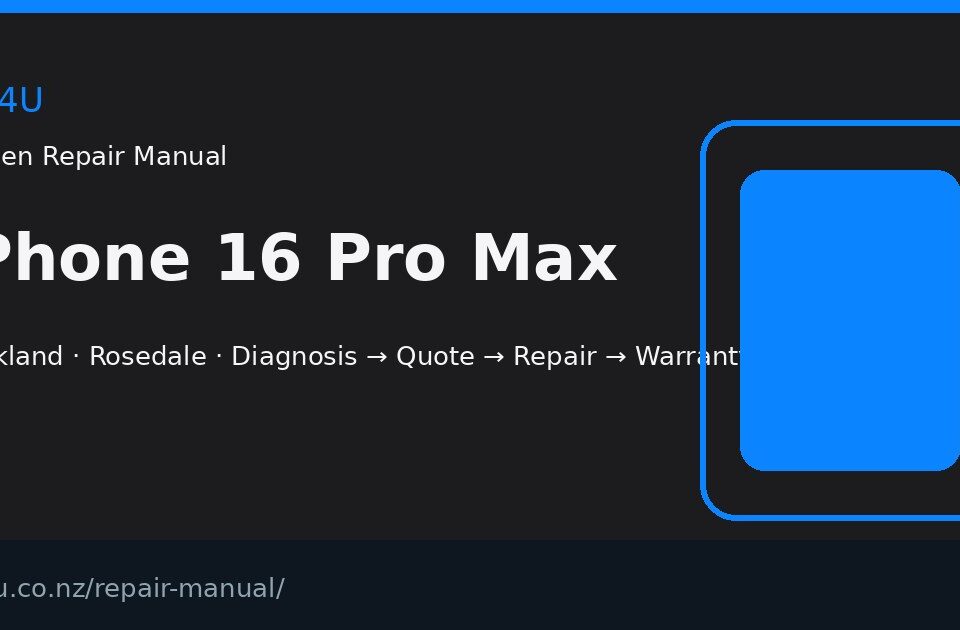 iPhone 16 Pro Max screen repair manual — FIX4U Auckland