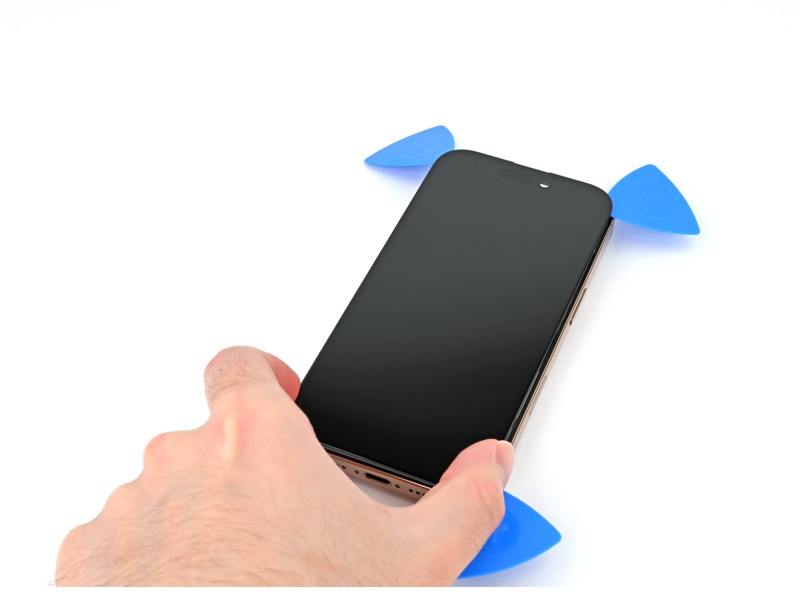iPhone 16 Pro — Swing open the screen (logo-free)