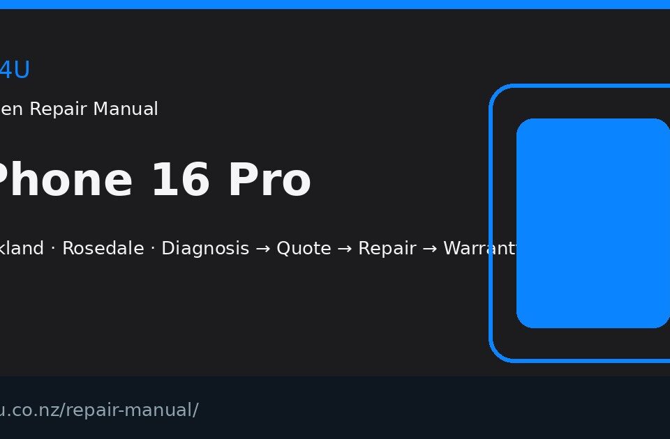 iPhone 16 Pro screen repair manual — FIX4U Auckland