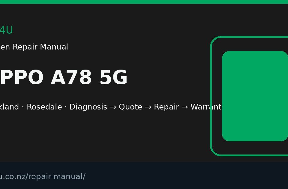 OPPO A78 5G screen repair manual — FIX4U Auckland